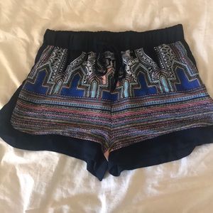 Cute blue patterned mini shorts